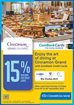 Enjoy the art of dining at Cinnamon Grand Colombo with ComBank Credit Cards