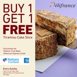 Buy 1 and get 1 free with Nations Trust Bank American Express cards at Délifrance!
