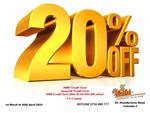 20% off for HSBC, Sampath and HNB credit cards at The Sizzle Colombo