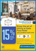 Enjoy the art of dining at Galle Face Hotel with ComBank Credit Cards