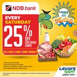 25% off on Fresh Vegetables, fruits, Meat & Dairy Products at LAUGFS Supermarket for NDB Credit cards