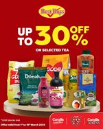 Up to 30% off on selected tea at Cargills Food City