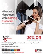 Get up to 20% Off for Seylan bank cards at Spring & Summer