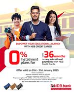 Experience 0% instalment plans up to 36 months for any educational payments with NDB Credit Cards