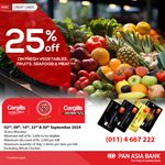 Enjoy 25% off on fresh Vegetables, Fruits, Seafood & Meat at Cargills Food City with Pan Asia Credit Cards