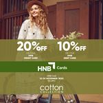 Enjoy up to 20% off at Cotton Collection with HNB Cards