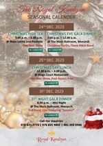 Christmas & New Year festive calendar at Royal Kandyan