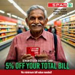 5% off your total bill If you are 60 years or older at SPAR Sri Lanka