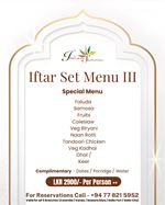 Iftar set menu 3 at Indian Summer Sri Lanka