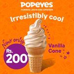 Popeyes Vanilla Cone all yours for just Rs.200