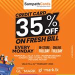 Enjoy up to 35% Off on Vegetables, Fruit, Meat & Fish with Sampath Bank Cards at Softlogic GLOMARK