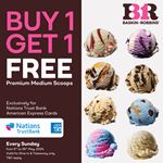 Buy 1 and get 1 free with Nations Trust Bank American Express cards at Baskin Robbins