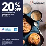Enjoy a 20% discount on your total bill when using Nations Trust Bank Credit Cards at Delifrance