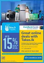 Great online deals at takas.lk with ComBank Credit and Debit Cards