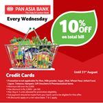 10% Off on total bill at Keells for Pan Asia Bank Credit Cards