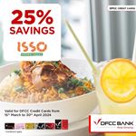 Enjoy 25% Savings on the total bill at Isso Restaurant with DFCC Credit Cards