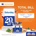 20% off on total bill at Arpico Super Centre for Union Bank Credit Cards 