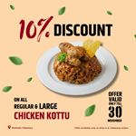 10% OFF on Regular & Large Chicken Kottu at Kottulabs