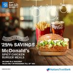 Enjoy 25% savings with McDonald's on Spicy Chicken Burger Meals with Nations Trust Bank American Express