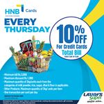 10% off for HNB Bank credit cards at LAUGFS Supermarket