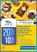 Get up to 20% Discount at Spice and Curry with Commercial Bank