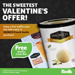 Get a free waffle cone box with every 1L IMORICH French Vanilla purchase at Keells