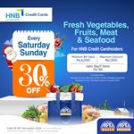 30% off on Fresh vegetables, fruits, meat & seafood at Arpico Super Centre for HNB Credit Cards