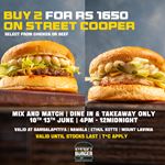 Buy 2 for Rs 1650 on street cooper at Street Burger