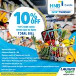 10% off for HNB Credit Cards at LAUGFS Supermarket