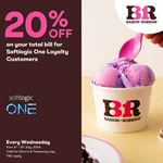 Enjoy 20% off on your total bill for Softlogic One Loyalty customers at Baskin Robbins