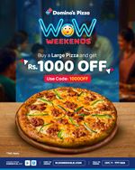 Buy a Large Pizza and get Rs. 1,000 OFF at Domino's Pizza 