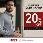 Pay with Cash or Card and enjoy 20% OFF at ShirtWorks