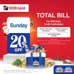 20% off on Total Bill for NDB Bank Credit Cards at Arpico Super Centre