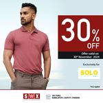 Enjoy 30% OFF with HNB Solo at at ShirtWorks