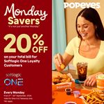 Enjoy 20% off on your total bill for Softlogic One Loyalty customers at Popeyes Sri Lanka