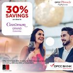 Enjoy an amazing 30% savings on dine-in at selected Cinnamon Grand Colombo restaurants with DFCC Pinnacle Credit Cards!