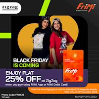 Enjoy FLAT 25% OFF at Zigzag.lk this Black Friday when you pay via the FriMi App or your FriMi Debit Mastercard!