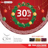 30% Off at The Calm for Pan Asia Bank Credit Cards