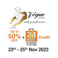 Up to 50% Off at Vogue Jewelers for Sampath Credit Card