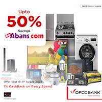 Enjoy up to 50% savings at www.buyabans.com with DFCC World Mastercard Credit Cards