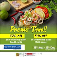 Enjoy big discounts on both Com Bank credit cards and Debir Cards at Jack Tree
