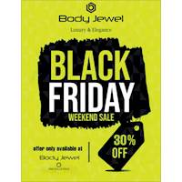 30% discount at Body Jewel at One Galle Face Mall for this Black Friday weekend