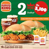 Double Up with Spicy Chicken for Just Rs.3,100 at Burger king