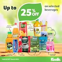 Get up to 25 % on Selected Beverages at Keells