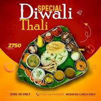Special Diwali Thali meal at Madras Masala