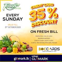 Up to 35% DISCOUNT for Vegetables, Fruit, Meat, Seafood, Hot Food & Bakery exclusively for BOC Cards at GLOMARK 