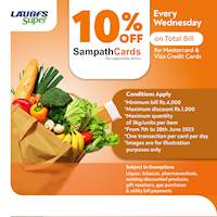 10% Off on Total Bill for Sampath Credit Cards at LAUGFS Supermarket