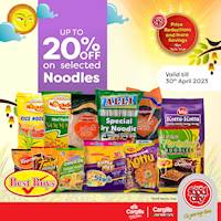 Get up to 20% off on selected Noodles at Cargills Food City