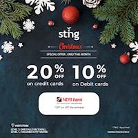 Up to 20% Off at Sting for NDB Bank Cards
