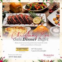 Enjoy the Gala Christmas Eve Dinner buffet at Gardenia restaurant, Ramada Colombo